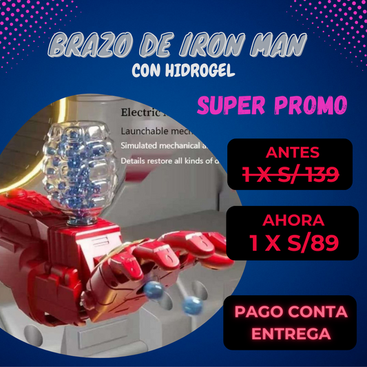 IRON MAN BRAZO LANZADOR DE HIDROGEL